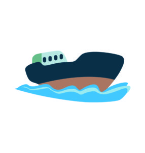 Creative Ship Vector Design In Blue Color