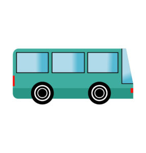 Green Color School Bus Vector