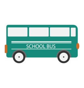 Mini School Bus Vector In Green Color