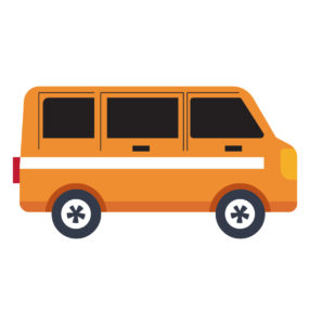 Mini School Bus Vector In Orange Color