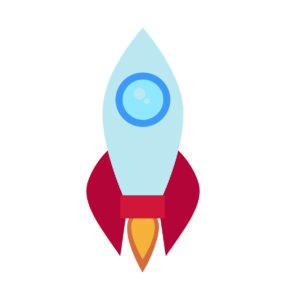 Red And Blue Rocket Vector Design