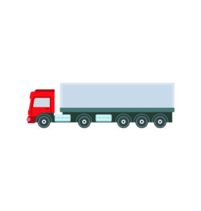 Red Container Truck Vector