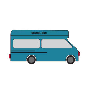Royalty Blue School Bus Vector