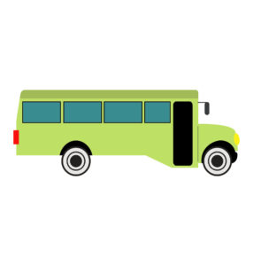 School Bus Vector Design In Green Color
