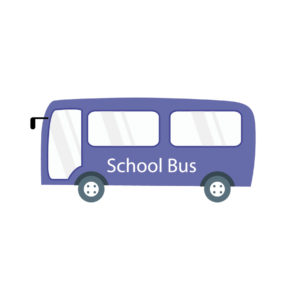 School Bus Vector In Purple Color