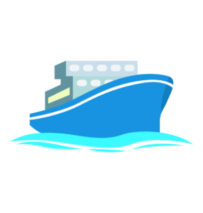 Ship Vector Design In Blue Color