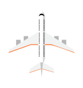 Stylish Aeroplane Vector Design In Orange Color
