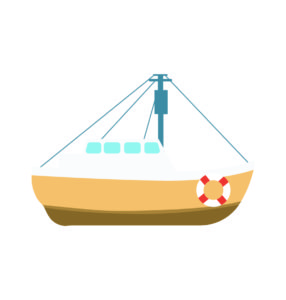 Stylish Cargo Ship Vector Design