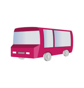Stylish School Bus In Red Color Vector