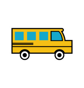 Stylish School Bus Vector In Yellow Car
