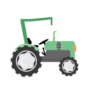 Stylish Tractor Vector Design In Green Color
