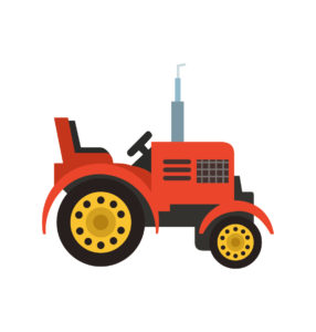 Tractor Vector Design In Orange Color