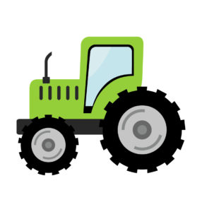 Tractor Vector In Green  Color