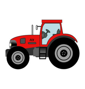 Tractor Vector In Red Color