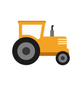 Tractor Vector In Yellow Color