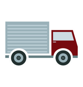 Truck Vector In Red Color