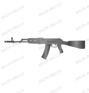 US Army Military AK47 Gun In Grey Scale Color
