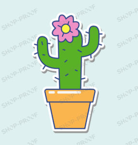 3D Look Cactus Vector Design