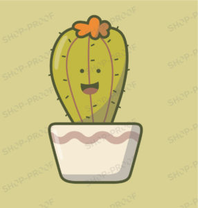 Happy Cartoon Cacti Vector
