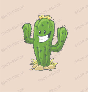 Happy Smile Cactus Vector