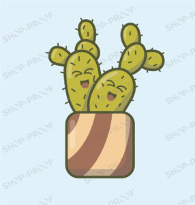 Joy Cartoon Cacti Vector