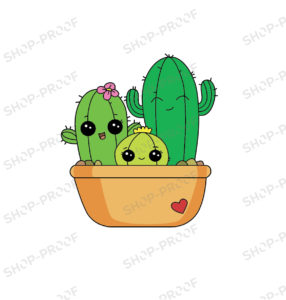 Kawai Cartoon Cactus Vector