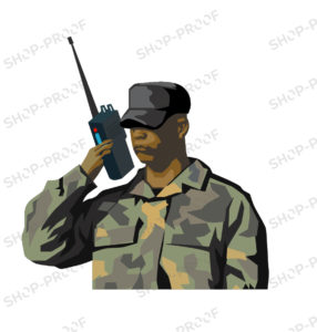 Soldier Walkie Talkie Vector