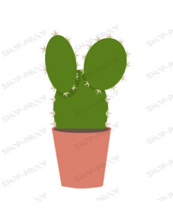 Cactus Vector In Dark Green Background