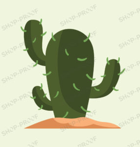 Cactus Vector In Green Background