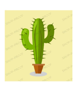 Cactus Vector In Yellow Background
