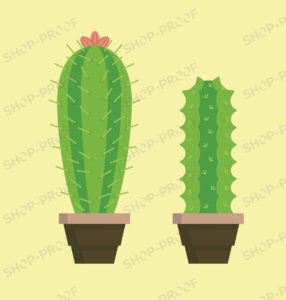 Cactus Vector In Yellow Background Design