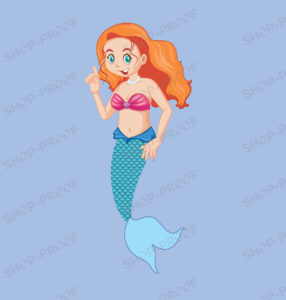 Cute Cartoon Mermaid Vector