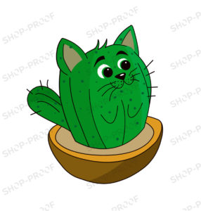 Cute Kitty Cactus Vector