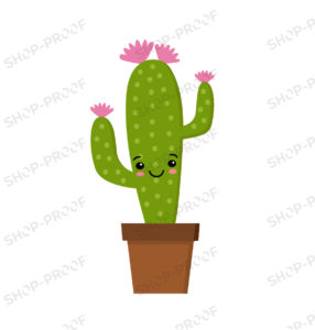 Cute Smile Cactus Cartoon Vector