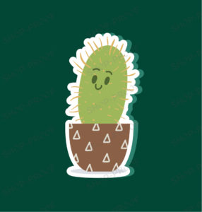 Face Expression Cactus Vector