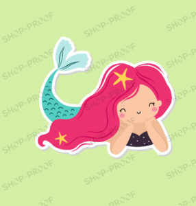 Green Background Mermaid Vector