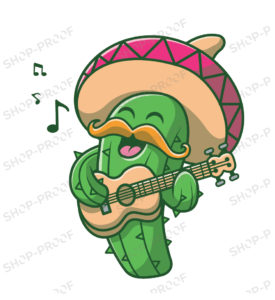 Guitarist Cactus Vector