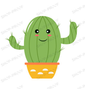 Happy Cartoon Cactus Vector