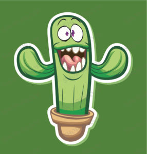 Happy Cartoon Cactus Vector Design