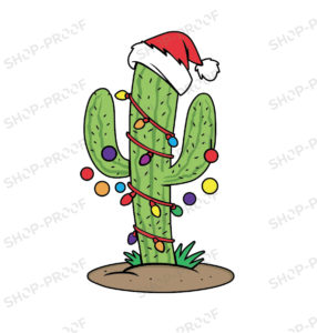 Happy Christmas Cactus Vector