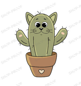 Kitty Cactus Vector Design