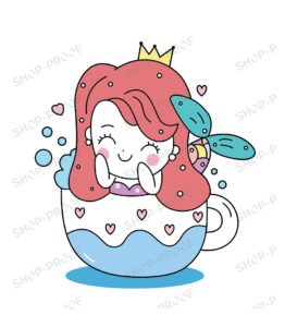 Little Cute Mermaid Vector
