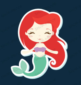 Mermaid Vector With Blue Background