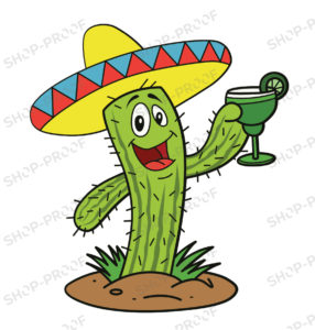 Mexican Cactus Drinking Juice Vector
