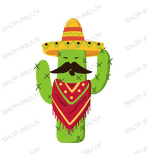 Moustache Cactus Vector