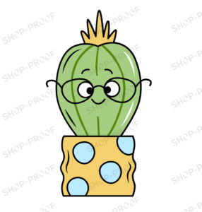 Premium Glasses Cactus Vector Design