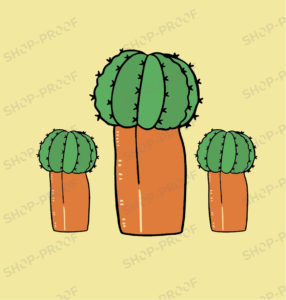 Royalty Premium Cactus Vector Design In Yellow Background