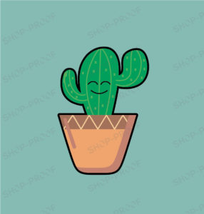 Smiley Face Cactus Vector