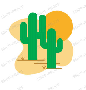 Stylish Cactus Vector With Sunset