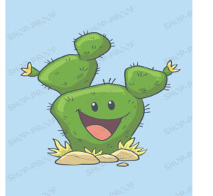 Stylish Happy Cactus Vector